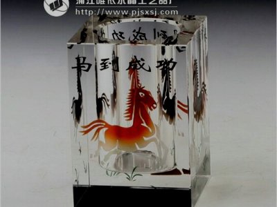 水晶筆筒定制 sj-003